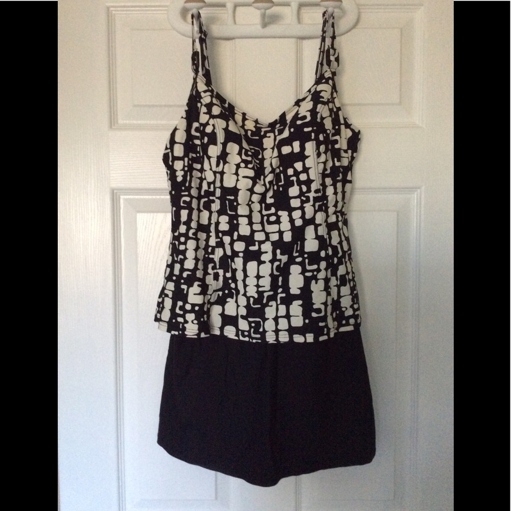 One Piece Swimsuit with Skirt & Adjustable Straps